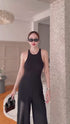 SIRINNN Sleeveless Long Cross Lace BackJumpsuits